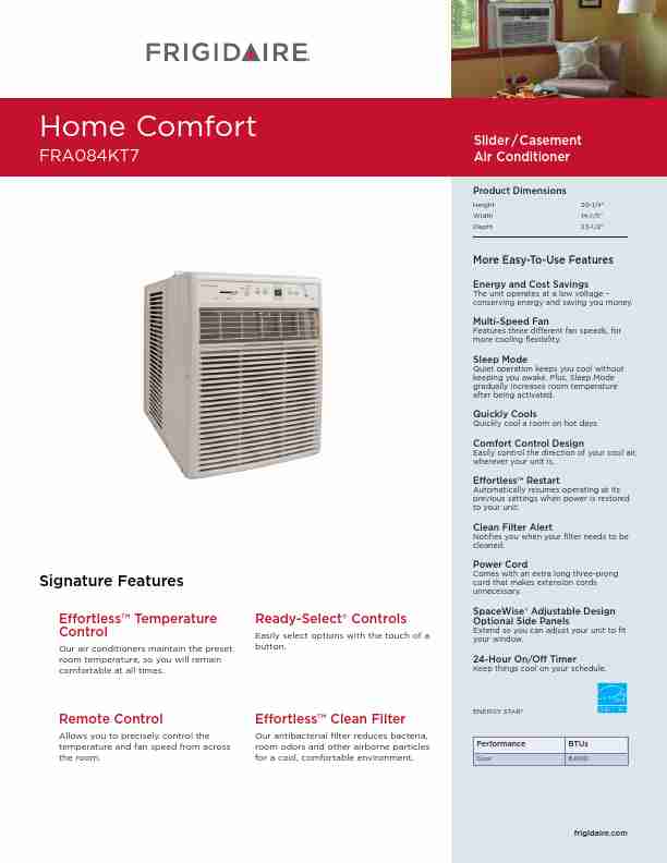 Frigidaire Air Conditioner FRA084KT7-page_pdf